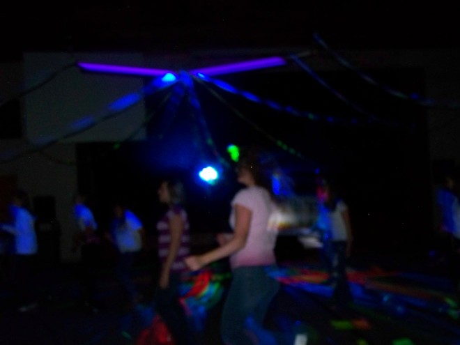 DJ, black light party